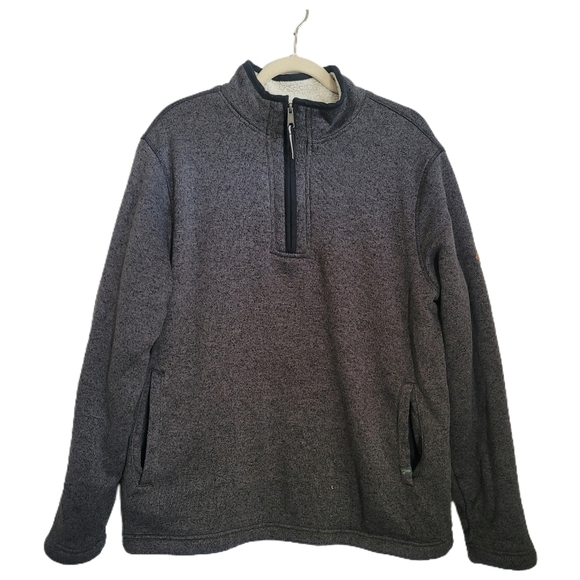 Orvis Pullover Mens L Large Gray 1/4 Zip Long Sleeve - Picture 1 of 6
